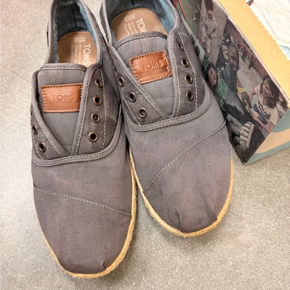 TOMS Men's Charcoal Slip-On Loafers